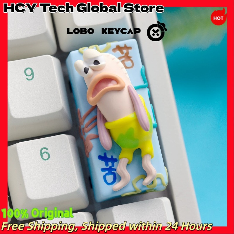 Gaming Accessories Aesthetic - Yellow Sponge Anime-Style Misfortune Fish Keycap
