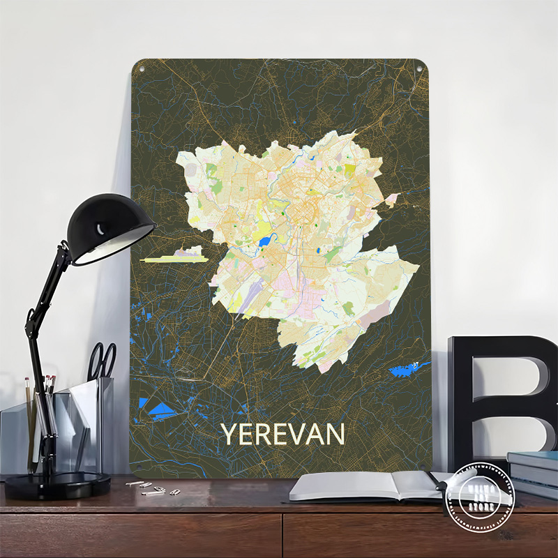 Yerevan City Map Tinplate Post - огляд і ціна Gaming Accessories Retro