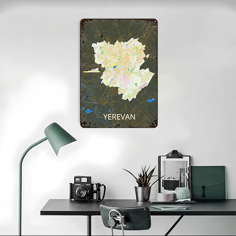Yerevan City Map Tinplate Post - огляд і ціна Gaming Accessories Retro