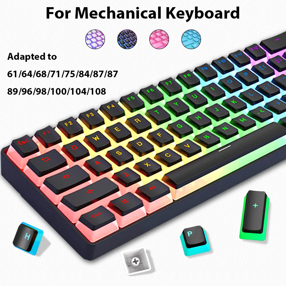129 Keys Pudding Keycaps PBT D - огляд і ціна Gaming Accessories Aesthetic