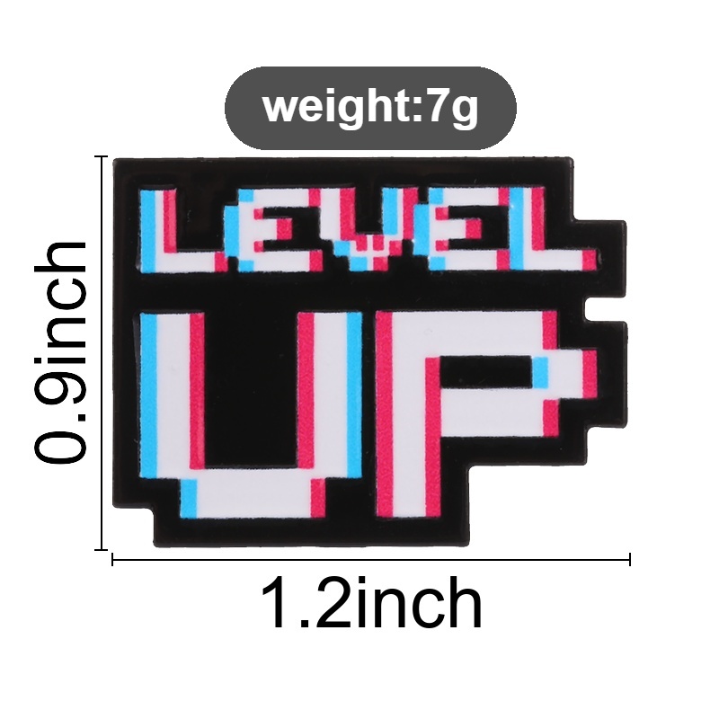 Level Up Glitch Pixel Badge Re - огляд і ціна Gaming Accessories Retro