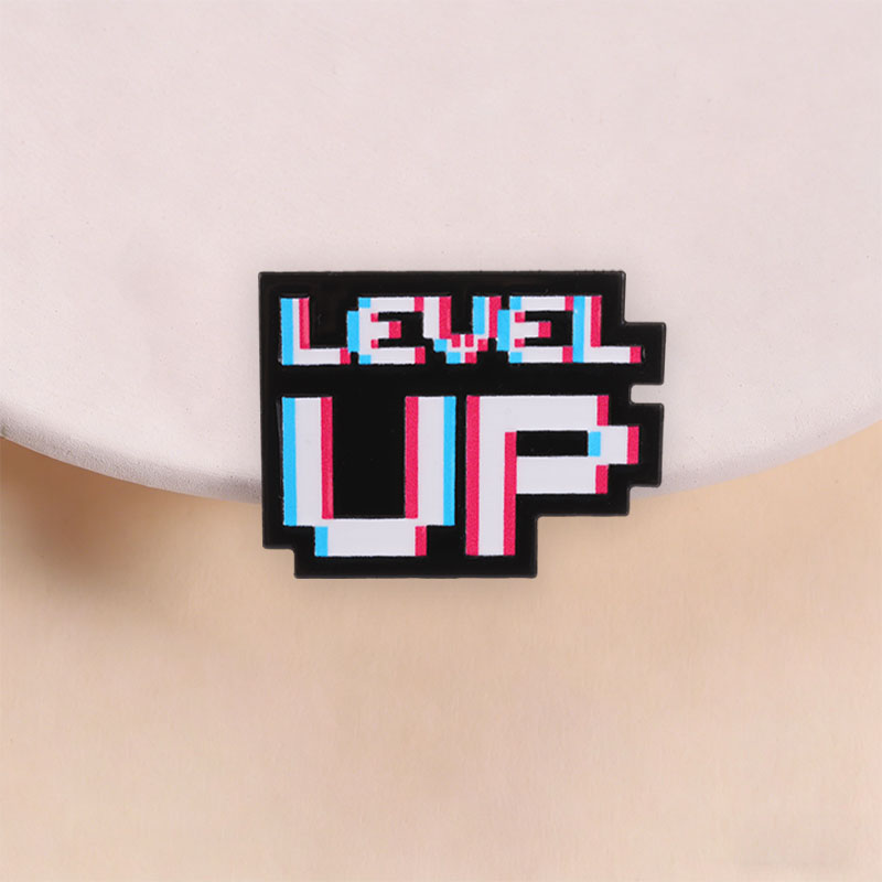 Level Up Glitch Pixel Badge Re - огляд і ціна Gaming Accessories Retro